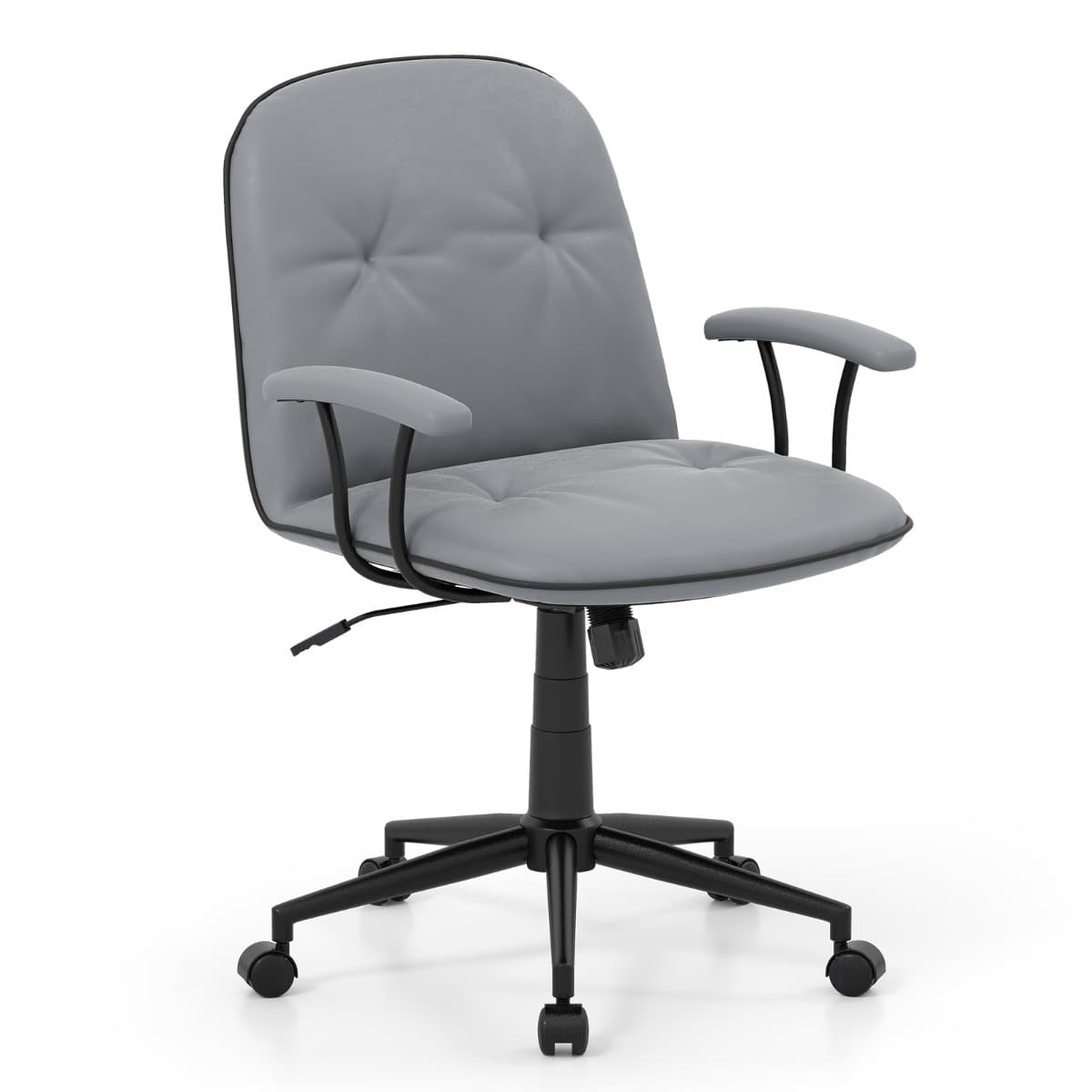 Chaise de Bureau Fauteuil de Maquillage en Similicuir avec Hauteur Réglable Fonction Basculante Acco