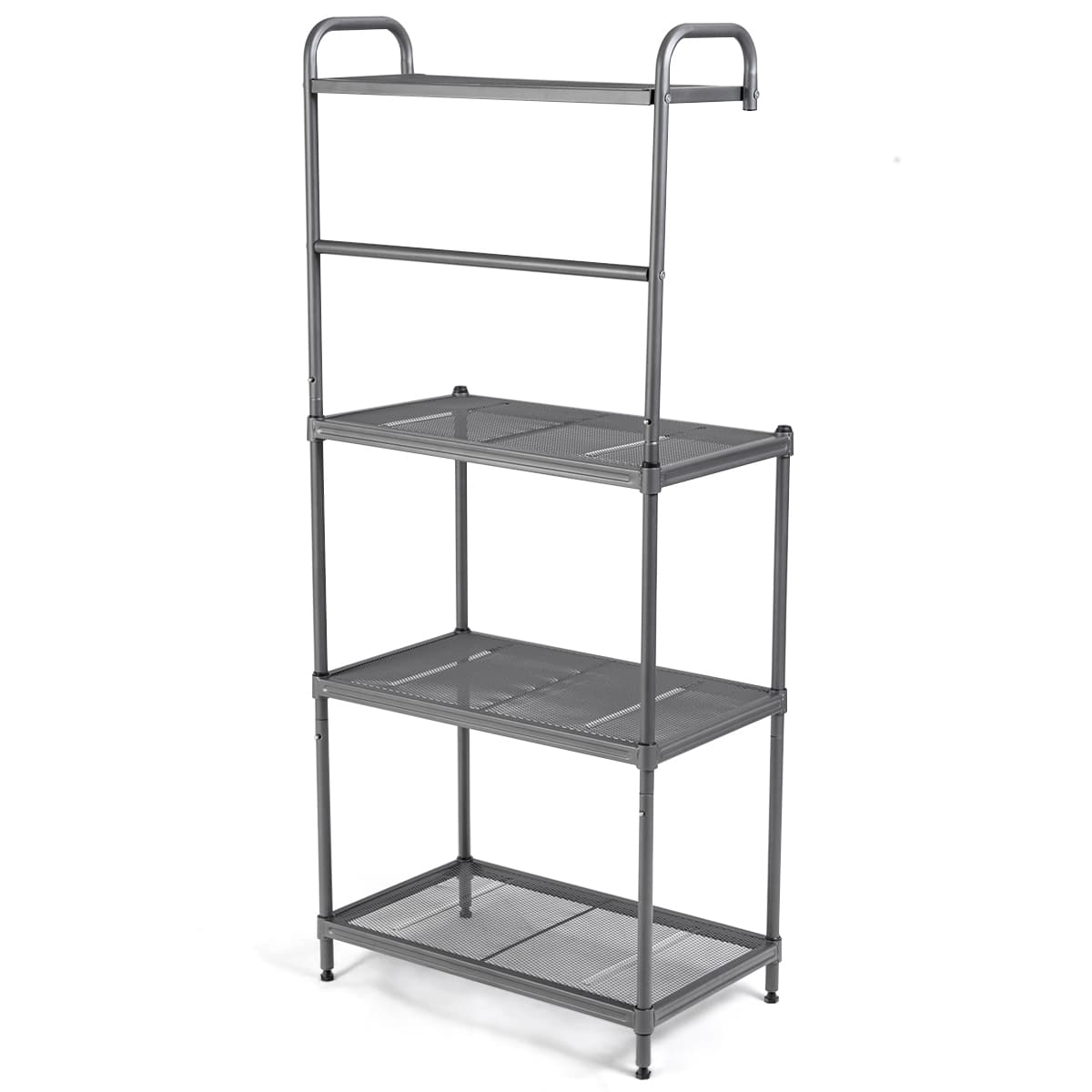 CostwayEtagère de Cuisine à 4 Niveaux Multifonctionnelle 60 x 34,5 x 136 CM Pieds Réglables