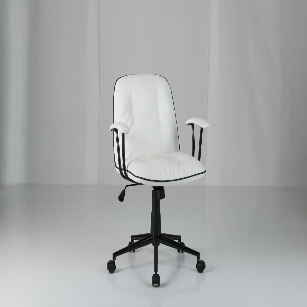 Chaise de Bureau Fauteuil de Maquillage en Similicuir avec Hauteur Réglable Fonction Basculante Acco