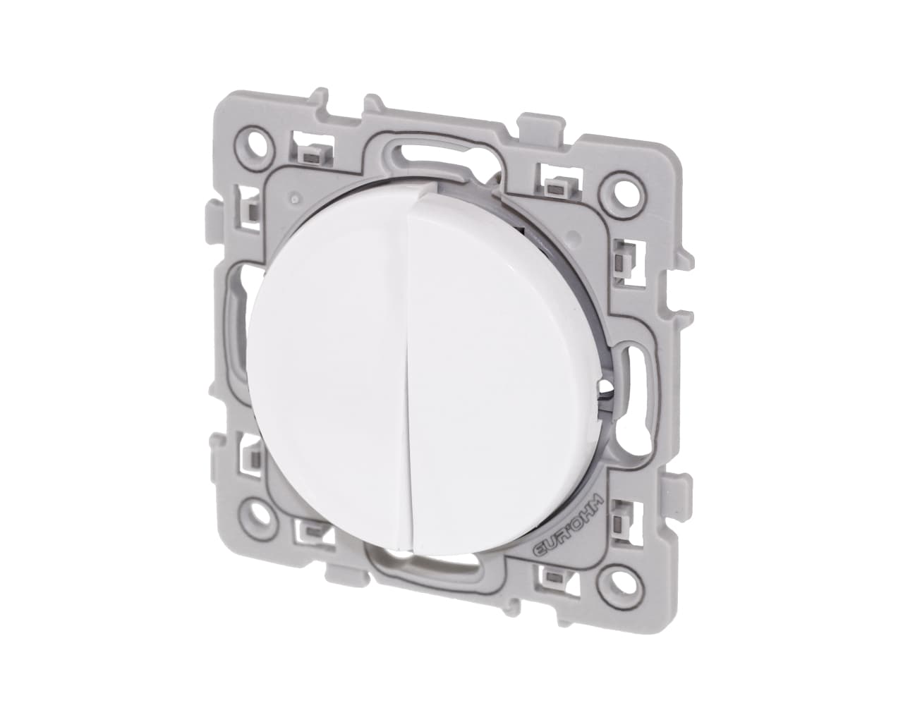 Poussoir double Blanc Eur'Ohm Square